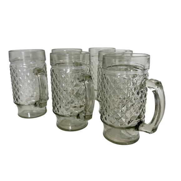 Vintage Beer Mugs, Root Beer Glasses, Set of 6 Large Glass Mugs or Beer Steins - Picture 7 of 11
